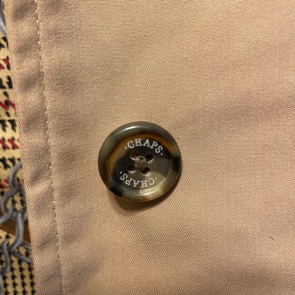 Chaps beige lined trench coat size small - Picture 4 of 7